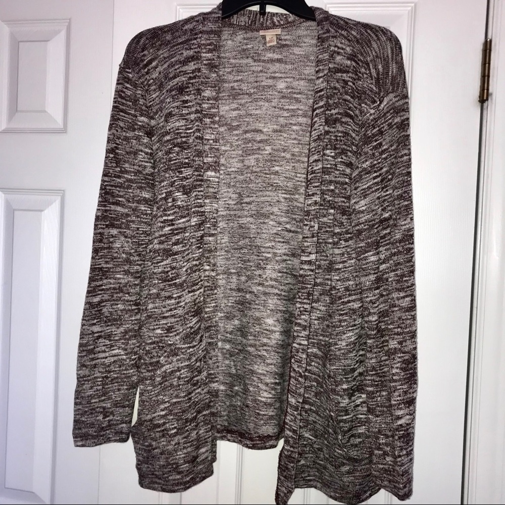 Burgundy Knit Cardigan w Pockets